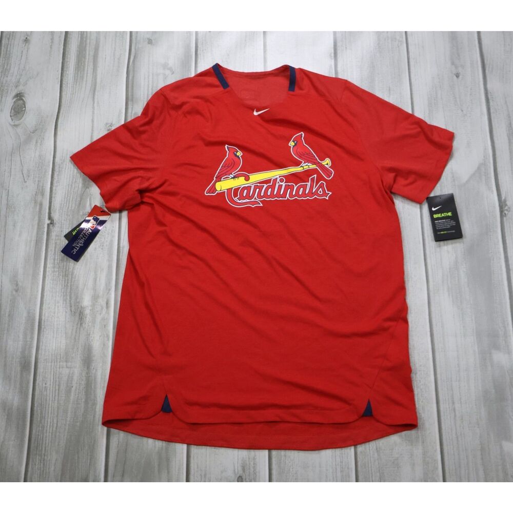 NEW Nike St Louis Cardinals MLB Authentic Collection Dri-FIT Red Shirt Men's L